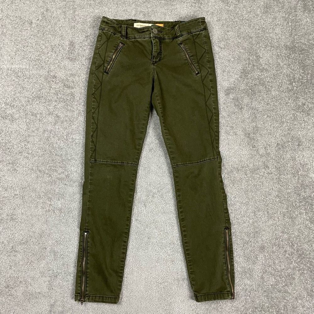Pilcro and the Letterpress Olive Green Straight Leg Jeans